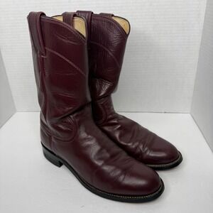 Justin Roper Boots Women 6 B Burgundy Leather Western Cowgirl L3068 Vintage